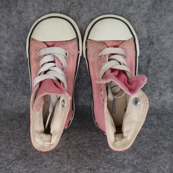 Converse Shoes Baby 5 Sneakers Chuck Taylor All Star Hi Top Pink Canvas Toddler - Picture 8 of 13